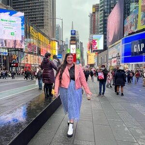 Eloquii Blush Pink Vegan Leather Moto Jacket